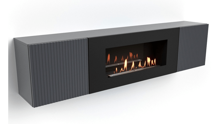 Тумба с биокамином Firelight BFP-P1700L графит